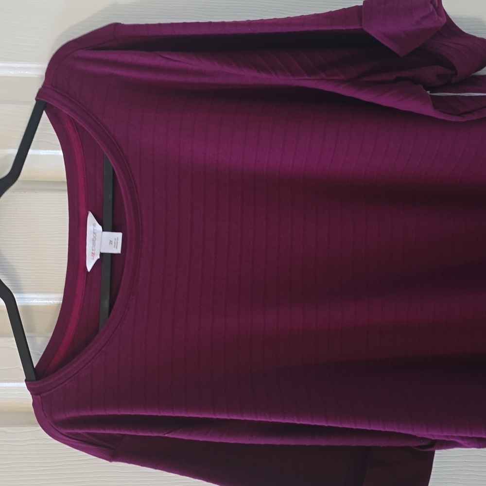 LIZ CLAIBORNE WOMEN'S PLUS SIZE PURPLE RIBBED PULLOVER TOP SIZE 3X